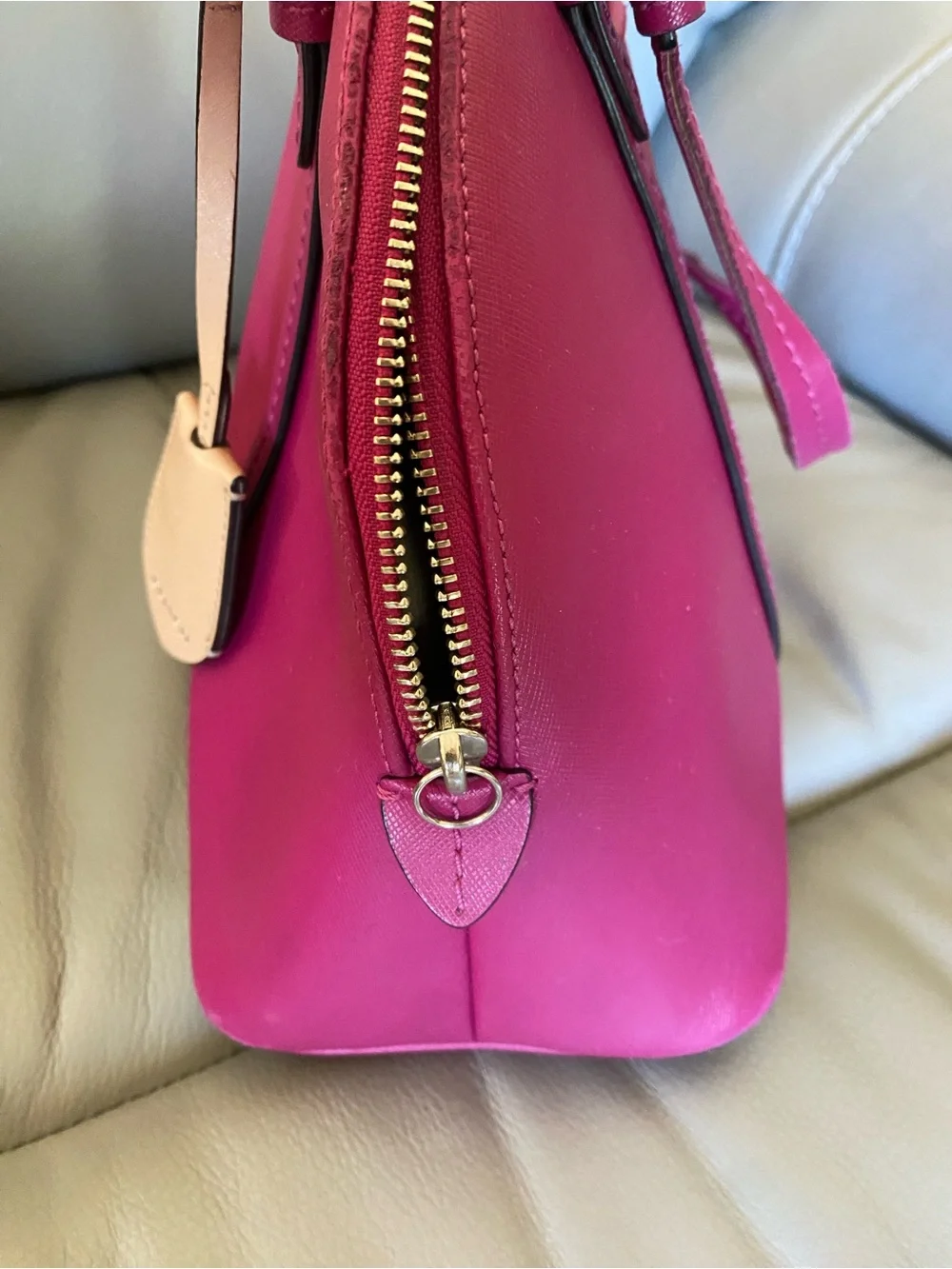 Coach Pink Dome Satchel with Silver Accent